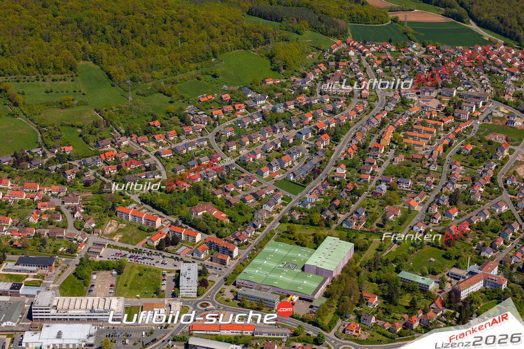 Das Luftbild der Stadt Ebern wurde 2019 vom Flugzeug heraus erstellt (keine Drohne) Aufnahmehöhe ca.400 Meter- hohe Auflösung- beste Druck-Qualität garantiert!