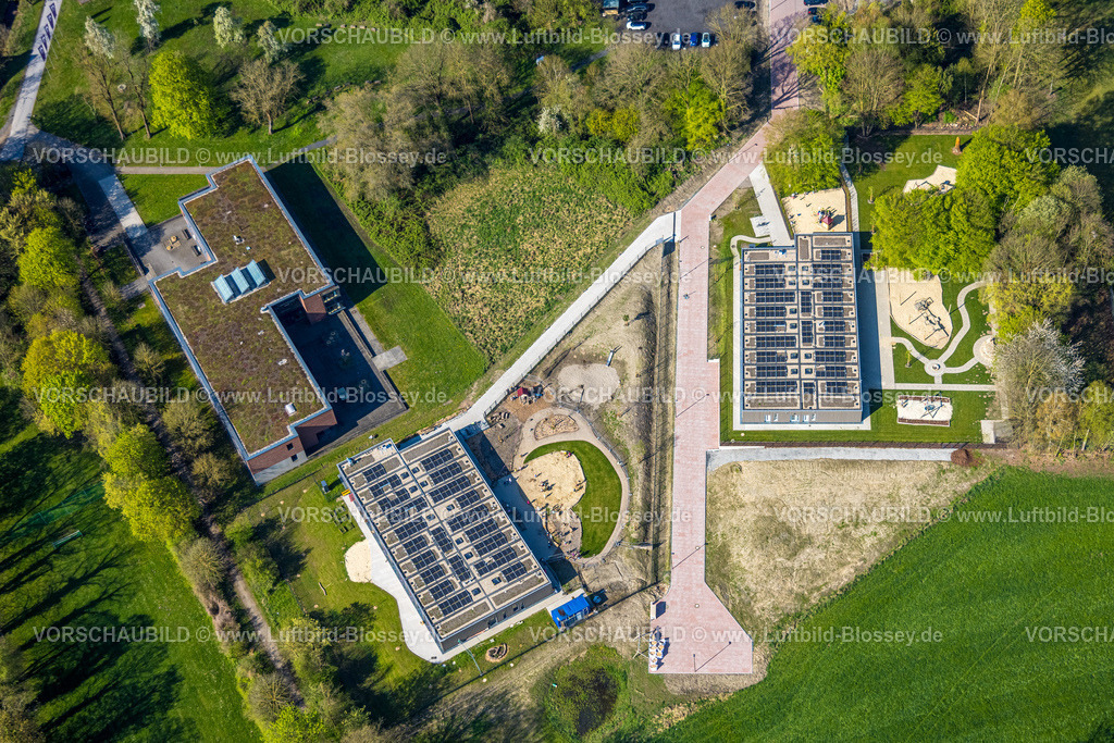 Hamm260400308Heessen | Luftbild, Baustelle mit Kita Neubau des SVE Heessen, Schloßstraße, Stadtbezirk Heessen, Hamm, Ruhrgebiet, Nordrhein-Westfalen, Deutschland