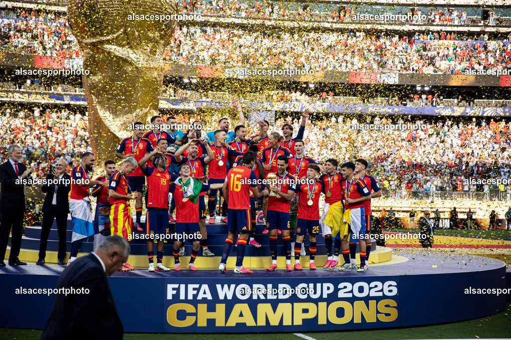 FOOTBALL : Argentine vs Espagne – Finale de la Coupe du Monde FIFA 2026. New York New Jersey Stadium, East Rutherford, New Jersey, États-Unis. 19/07/2026. | cérémonie de clôture et à la remise des trophées à l'issue de la finale entre l'Argentine et l'Espagne au New York New Jersey Stadium d'East Rutherford, New Jersey, États-Unis, le 19 juillet 2026.