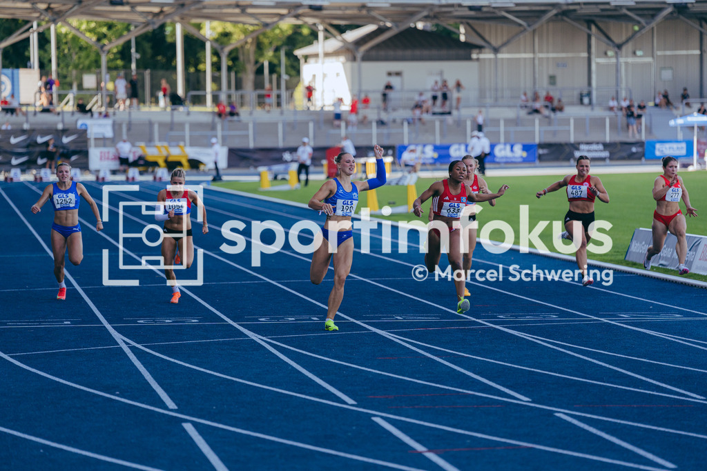Deutsche Meisterschaften U20 / U16 2026 | Emma Goretzka, LAC BERLIN, 190, 100-Meter-Lauf Finale, Deutsche Meisterschaften der U20 &amp; U16 2026, Lohrheidestadion Bochum-Wattenscheid, 11.07.2026. Foto: Marcel Schwering / sportimfokus - Realisiert mit Pictrs.com