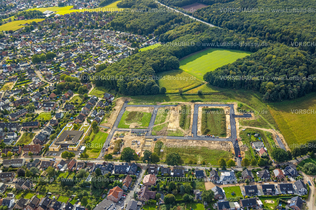 Haltern230905767 | Luftbild, Baustelle und Neubaugebiet Nesberg, Sundernstraße, Seniorenzentrum Kahrstege, Haltern-Stadt, Haltern am See, Ruhrgebiet Münsterland, Nordrhein-Westfalen, Deutschland