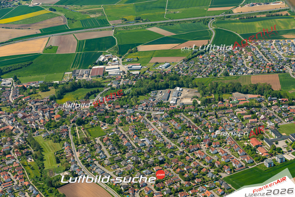Die Luftaufnahme Unterlauter - Lautertal wurde 2022 vom Flugzeug aus (keine Drohne) erstellt. Hohe Auflösung -für große Poster und Wandbilder geeignet - Garantiert!