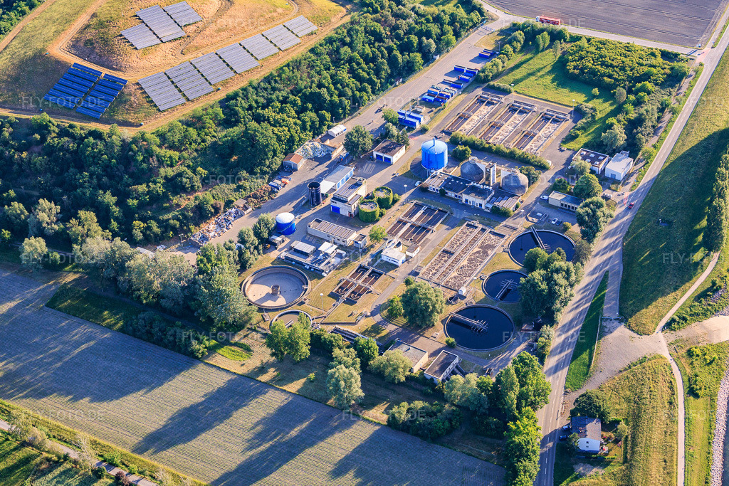 Luftbild: Kläranlage Speyer im Ortsteil Ludwigshof in Speyer im Bundesland Rheinland-Pfalz in Deutschland.Foto: IMG_157030.jpg vom 29.05.2026 durch Werner Riehm/FLY-FOTO.deAuflösung des Originals: 5624 x 3750 px