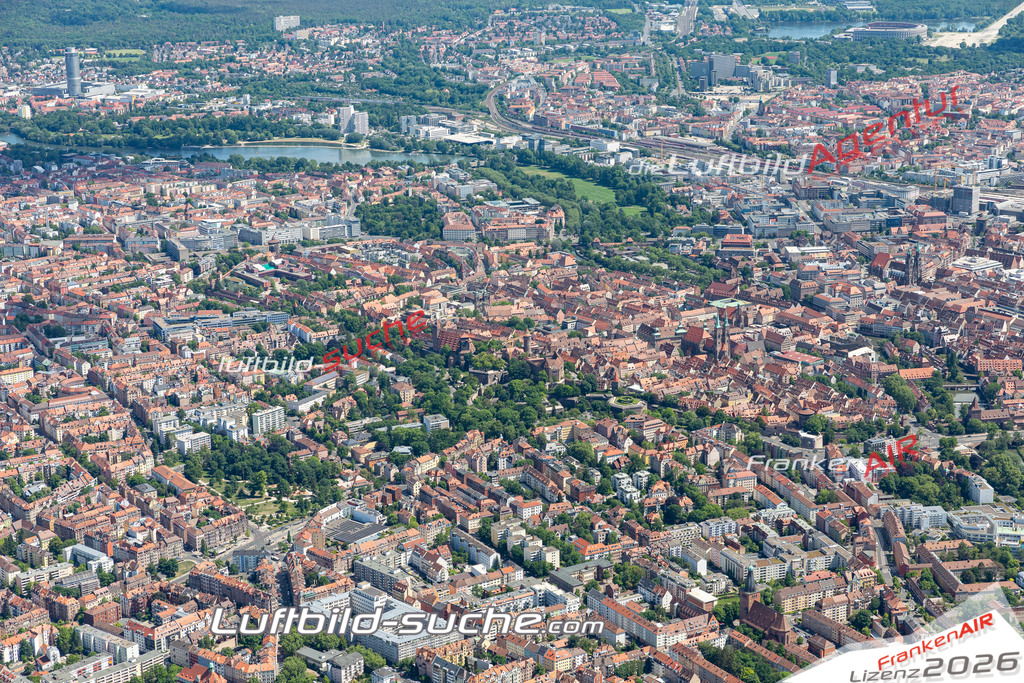 Aktuelles Luftbild von Saint Johannis nuernberg - Die Luftaufnahme wurde 2020 mittels UL-Flugzeug erstellt ( keine Drohne ) - hochauflösende Kamera-Systeme von  Canon -Beste Qualität - Für grossformatige Ausdrucke geeignet. Die Geschenkidee !