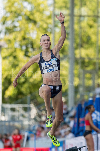Deutsche Leichtathletik-Meisterschaften; Bochum-Wattenscheid, 25.07.2026 | Kira Wittmann (Hannover  96), Dreisprung; Deutsche Leichtathletik-Meisterschaften am 25.07.2026 im Lorheide-Stadion, Bochum-Wattenscheid (Nordrhein-Westfalen).