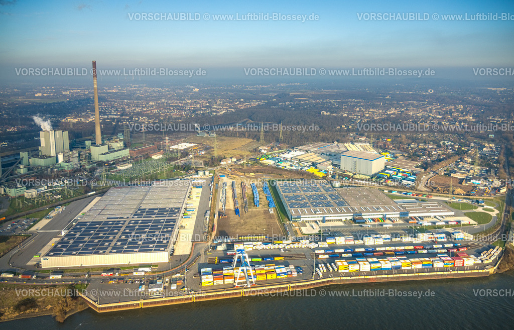 Duisburg260101538 | Luftbild, Duisburg-Nord, duisport logport VI Walsum, logport 6, Baustelle und Neubau Multimodal Terminal Duisburg GmbH neben dem STEAG Kraftwerk Walsum am Fluss Rhein, Alt-Walsum, Duisburg, Ruhrgebiet, Nordrhein-Westfalen, Deutschland