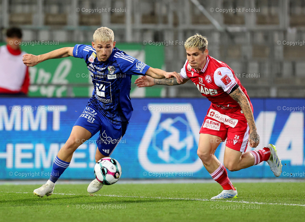 A_LUI_14032026_07 | SPORT,FUSSBALL,ADMIRAL BUNDESLIGA GAK-RZ PELLETS WAC 14.03.2026 IM BILD: DOMINIK FRIESER  (GAK) UND DONIS AVDIJAL (WAC) FOTO:FOTOLUI/MW