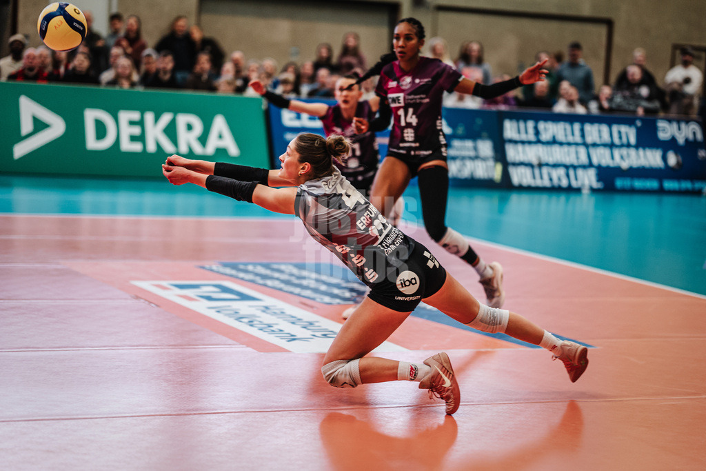 Volleyball | Frauen | Saison 2025/2026 | Volleyball Bundesliga | ETV Hamburger Volksbank Volleys vs. Schwarz-Weiß Erfurt | 15.02.2026 | Lotte Goertz (#4, Schwarz-Weiß Erfurt)