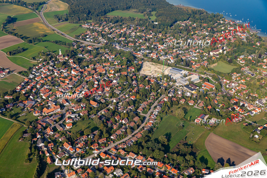 Aktuelles Luftbild von  Schondorf am Ammersee - Die Luftaufnahme wurde 2020 mittels UL-Flugzeug erstellt ( keine Drohne ) - hochauflösende Kamera-Systeme von  Canon -Beste Qualität - Für grossformatige Ausdrucke geeignet. Die Geschenkidee !
