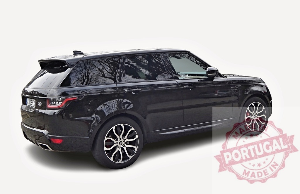 Black Range Rover Sport showing its elegance and power | Modern luxury SUV parked, showing its rear and side, highlighting its sporty design - Realisiert mit Pictrs.com