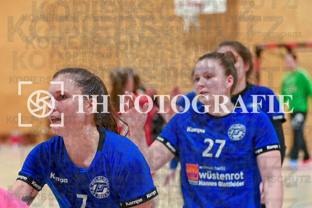 GER, SG Maulburg/Steinen - TuS Helmlingen, Frauen-Handball, Oberliga Suedbaden, 19. Spieltag, Saison 2024/2025, 23.03.2025 | Geraldine Kimmer (TuS Helmlingen, #7), Celine Thallner (TuS Helmlingen, #27)GER, SG Maulburg/Steinen - TuS Helmlingen, Frauen-Handball, Oberliga Suedbaden, 19. Spieltag, Saison 2024/2025, 23.03.2025Foto: TH Fotografie/Thomas Hess