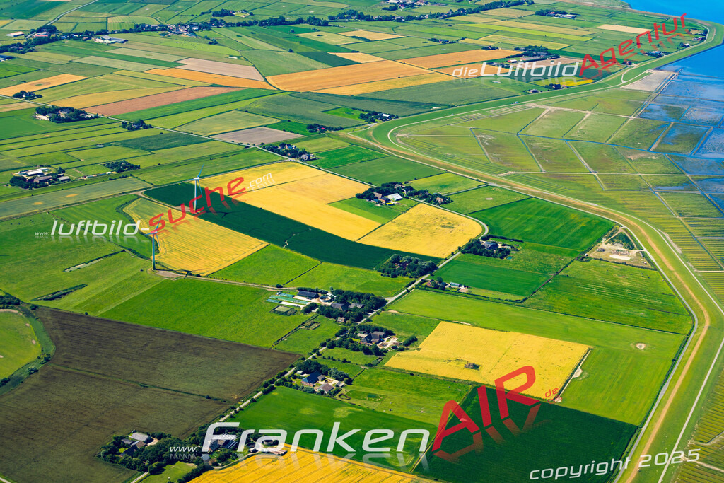 Aktuelles Luftbild von Tammensiel Pellworm - Die Luftaufnahme wurde 2022 mittels UL-Flugzeug erstellt ( keine Drohne ) - hochauflösende Kamera-Systeme von  Canon -Beste Qualität - Für grossformatige Ausdrucke geeignet. Die Geschenkidee !