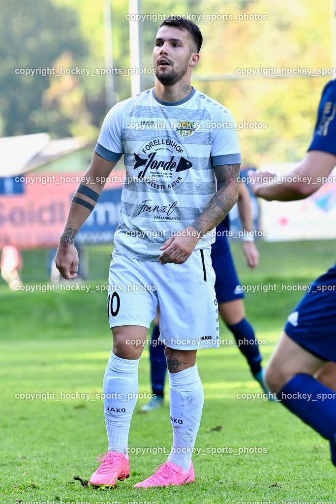 ATUS Velden vs. ASKÖ Köttmannsdorf 7.10.2023 | #10 Adis Ajkic Köttmannsdorf, ATUS Velden vs. ASKÖ Köttmannsdorf 7.10.2023, ATUS Velden vs. ASKÖ Köttmannsdorf am 07.10.2023 in Velden (Wald Arena Velden), Austria, (Photo by Bernd Stefan)