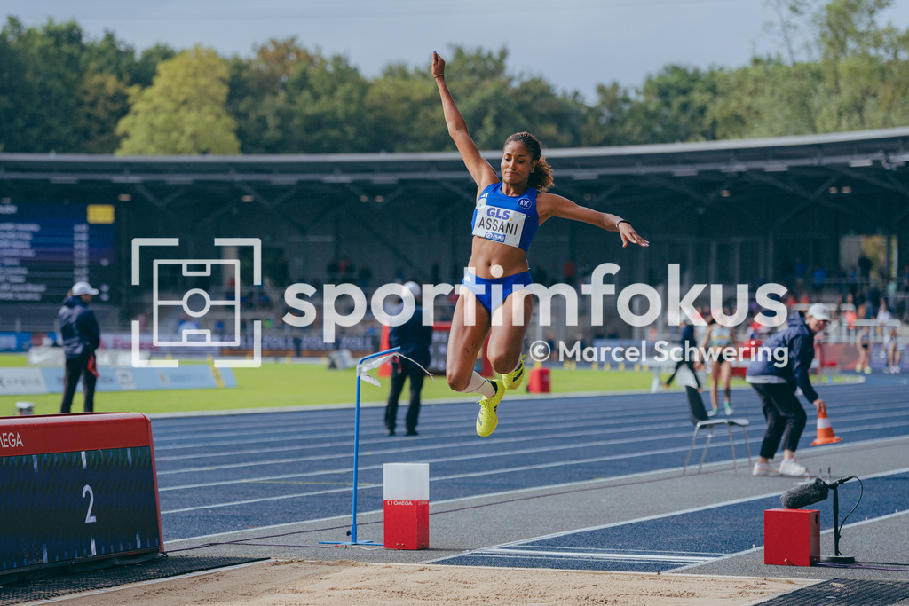 Deutsche Meisterschaften der Frauen und Männer 2026 | Mikaelle Assani, Karlsruher SC, Weitsprung, Deutsche Meisterschaften der Frauen und Männer 2026, Lohrheidestadion Bochum-Wattenscheid, 26.07.2026. Foto: Marcel Schwering / sportimfokus - Realisiert mit Pictrs.com