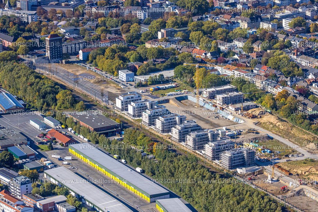 Dortmund221000087 | Luftbild, Baustelle Kronprinzenviertel für Neubau von Wohnungen, Am Wasserturm Südbahnhof, Westfalendamm, Dortmund, Ruhrgebiet, Nordrhein-Westfalen, Deutschland