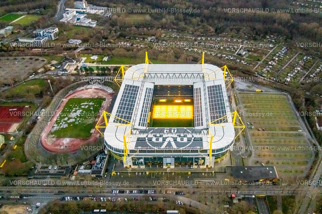 Dortmund230102502 | Luftbild, Signal Iduna Park, Bundesligastadion BVB 09 Dortmund, Stadion Rote Erde Renovierung, Westfalenhalle, Dortmund, Ruhrgebiet, Nordrhein-Westfalen, Deutschland