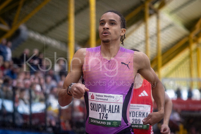Indoor Meeting Dortmund, 08.02.2026 | DORTMUND, GERMANY - FEBRUARY 8:  Malik Skupin-Alfa (LG Offenburg) during the 800m of the Indoor Meeting Dortmund at the Helmut-Koernig-Halle on February 8, 2026 in Dortmund, Germany. (Photo by Axel Kohring/Beautiful Sports Int.)