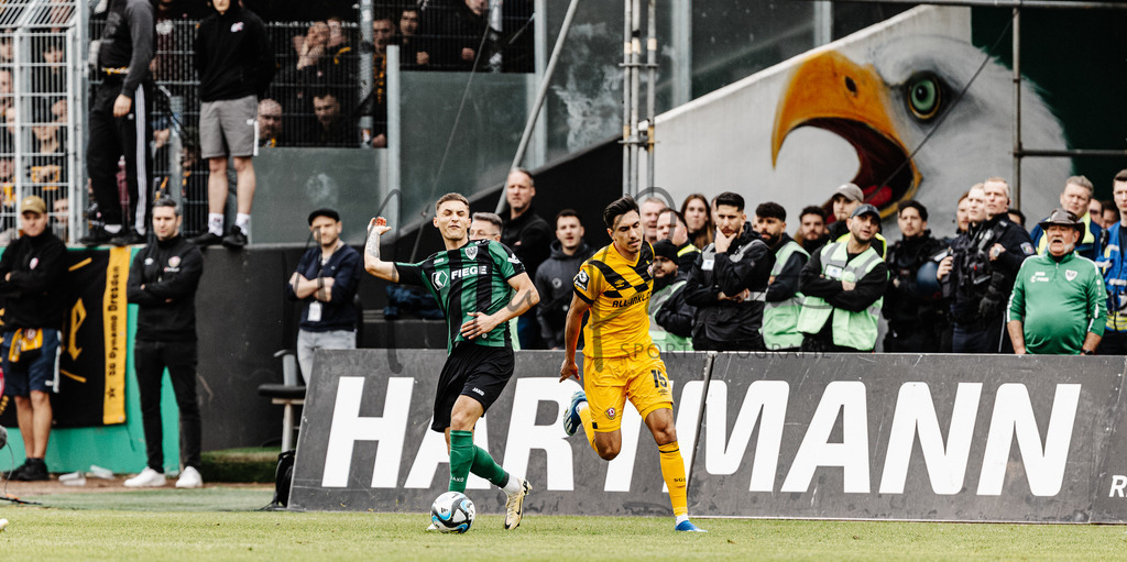 3. Liga, Saison 2023/24, 31. Spieltag: SC Preußen Münster - Dynamo Dresden | Münster, 30.03.2024: 3. Liga, 31. Spieltag, SC Preußen Münster gegen Dynamo Dresden im LVM-Preußenstadion in Münster. Foto: sportfotografie.ms | Markus Paletta - Realisiert mit Pictrs.com