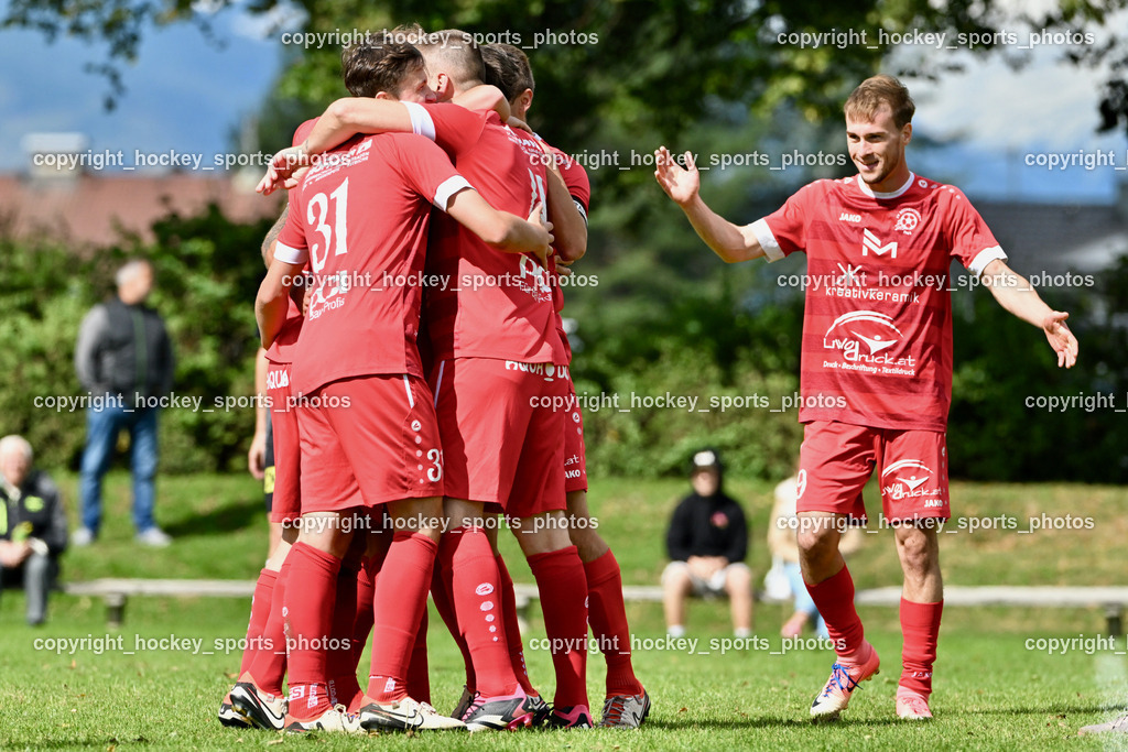 SV Rothentuhurn vs. URC Thal Assling | #10 Thomas Platzer SV Rothenthurn, #20 Andreas Allmayer SV Rothenthurn, Jubel SV Rothenthurn, #9 Grega Gorisek SV Rothenthurn, SV Rothentuhurn vs. URC Thal Assling, SV Rothentuhurn vs. URC Thal Assling am 15.09.2024 in Rothenthurn (Sportplatz Rothenthurn), Austria, (Photo by Bernd Stefan)