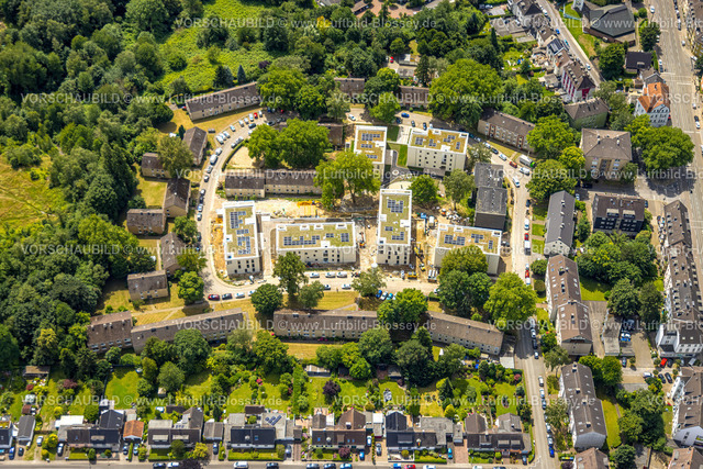 Muelheim240702753 | Luftbild, Neubau Mehrfamilienhäuser Wohngebiet an der Elisabeth-Selbert-Straße, grüne Bäume, Altstadt II - Nordost, Mülheim an der Ruhr, Ruhrgebiet, Nordrhein-Westfalen, Deutschland