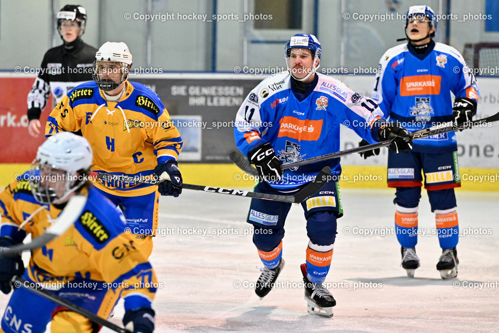 ESC SPARKASSE STEINDORF vs. 1. EHC ALTHOFEN | #11 Witting Samuel EHC Althofen, #11 Kalan Luka ESC Steindorf, ESC SPARKASSE STEINDORF vs. 1. EHC ALTHOFEN, ESC SPARKASSE STEINDORF vs. 1. EHC ALTHOFEN am 30.11.2025 in Steindorf (Ossiachersee Halle), Austria, (Photo by Bernd Stefan)