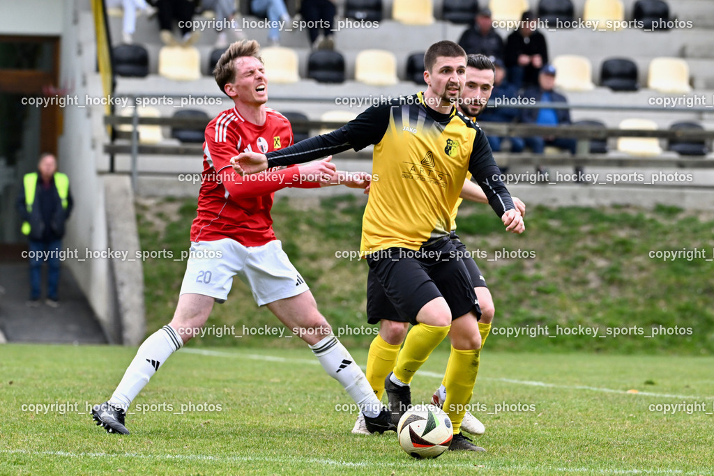 SV Arnoldstein vs. FC Union Sillian-Heinfels | #20 Marco Ortner FC Sillian, #14 Edis Sehic SV Arnoldstein, SV Arnoldstein vs. FC Union Sillian-Heinfels, SV Arnoldstein vs. FC Union Sillian-Heinfels am 29.03.2026 in Arnoldstein (Waldparkstadion Arnoldstein), Austria, (Photo by Bernd Stefan)