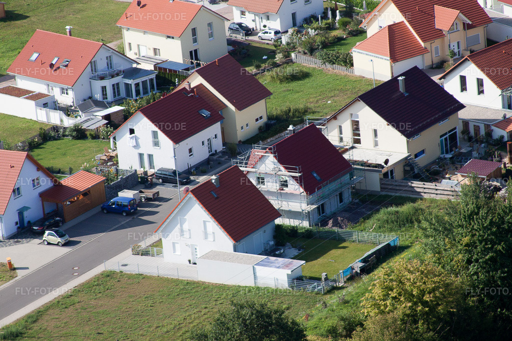 Luftbild: Neubaugebiet An d. Anhaide im Ortsteil Schaidt in Wörth im Bundesland Rheinland-Pfalz in Deutschland. Foto: IMG_20970.jpg vom 06.09.2009 durch Werner Riehm/FLY-FOTO.de