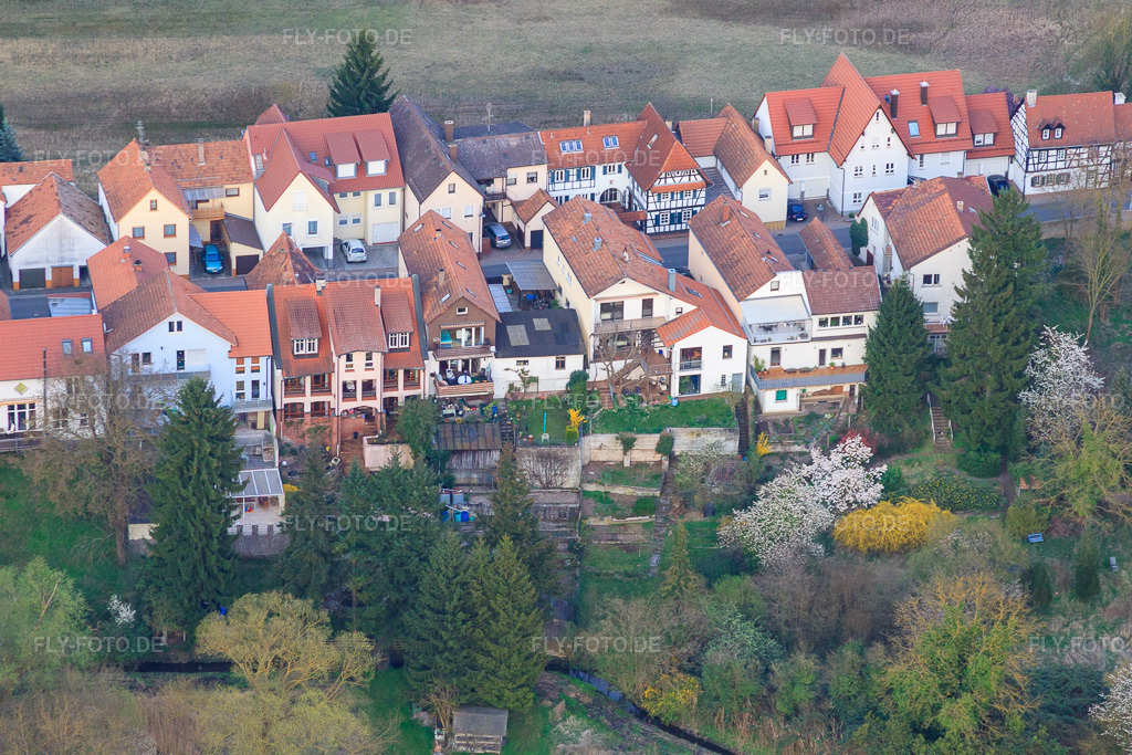 Luftbild: Ludwigstraße von Westen in Jockgrim im Bundesland Rheinland-Pfalz in Deutschland. Foto: IMG_63448.jpg vom 28.03.2014 durch Werner Riehm/FLY-FOTO.de