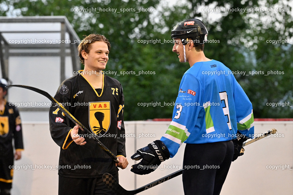 VAS Ballhockey Villach vs. ASKÖ Villach Ballhockey | #3 Fertschai Mathias, #75 Wohlfahrt Benedikt, VAS Ballhockey Villach vs. ASKÖ Villach Ballhockey, VAS Ballhockey Villach vs. ASKÖ Villach Ballhockey am 28.05.2025 in Villach (Alpen Arena ), Austria, (Photo by Bernd Stefan)