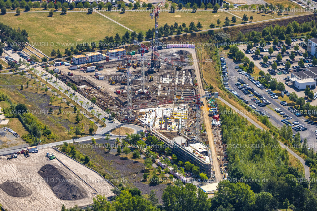 Dortmund220704896 | Luftbild, Gewerbegebiet Phoenix West, Baustelle und Neubau am Phoenix Park an der Robert-Schuman-Straße, Hörde, Dortmund, Ruhrgebiet, Nordrhein-Westfalen, Deutschland