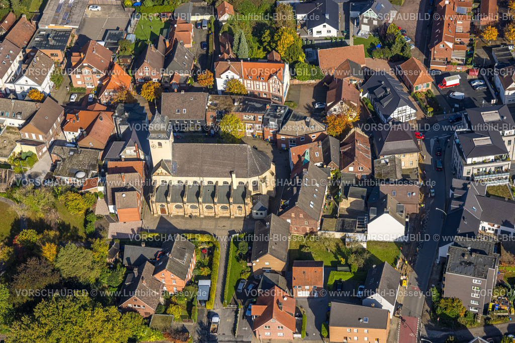 Selm241011404 | Luftbild, St.-Stephanus-Kirche Selm-Bork, Wohngebiet Stadtzentrum, Bork, Selm, Münsterland, Nordrhein-Westfalen, Deutschland