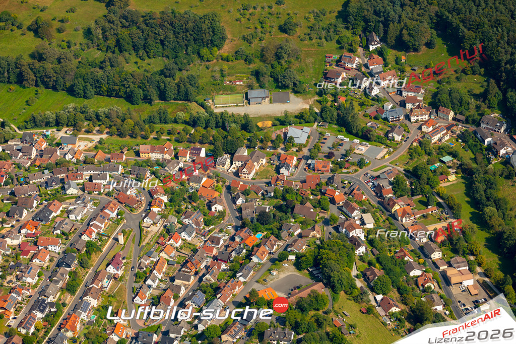 Das Luftbild zeigt :  Heimbuchenthal - Die Luftaufnahme wurde 2024 vom UL-Flugzeug aus erstellt ( keine Drohne ) - Hochauflösende Luftaufnahme - Für grossformatige Ausdrucke geeignet. Die Geschenkidee !Mit Lizenz und Bildrechte bestellbar