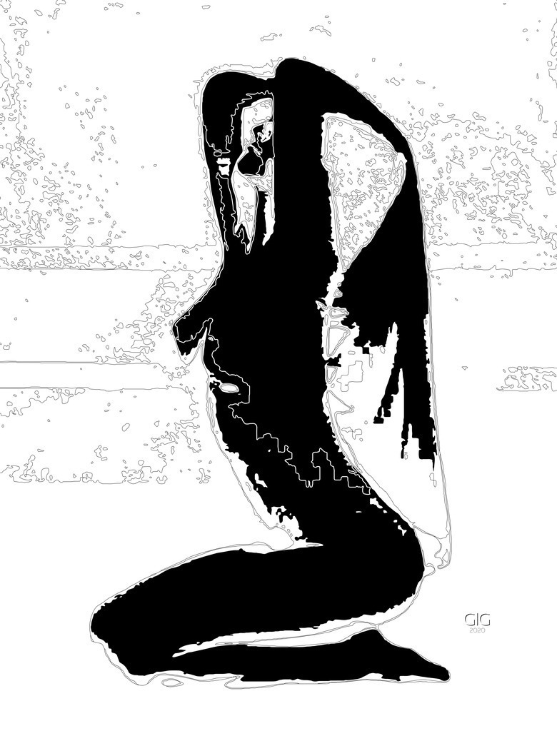 DD_Bur_200919_knienderaktmittuch_140x185cm | Shop zum Kauf von Kunstdrucken: Akt, Portrait, Stillleben und Landschaften. Phantastische Arbeiten. Composing, Vektorgrafik, Malerei. Digital und klassisch. Virtualized Bodypainting - Realisiert mit Pictrs.com