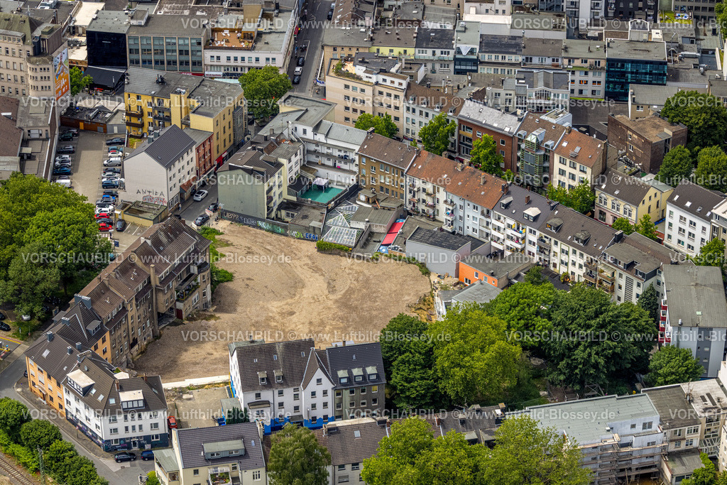 Bochum220603507 | Luftbild, Baustelle Quartierprojekt Neustraße und Kreuzstraße, Gleisdreieck, Bochum, Ruhrgebiet, Nordrhein-Westfalen, Deutschland