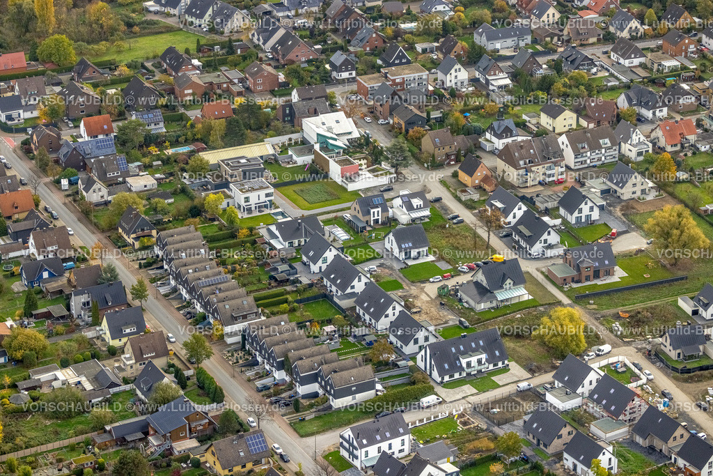 Hamm221011986 | Luftbild, Reihenhaussiedlung Östingstraße, Pelkum, Hamm, Ruhrgebiet, Nordrhein-Westfalen, Deutschland