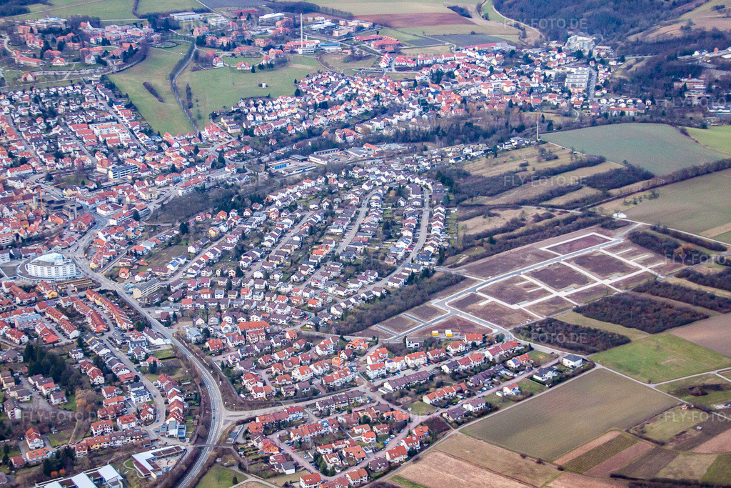 Luftbild: Ulmenweg im Ortsteil Altwiesloch in Wiesloch im Bundesland Baden-Württemberg in Deutschland. Foto: IMG_24756.jpg vom 27.02.2010 durch Werner Riehm/FLY-FOTO.de