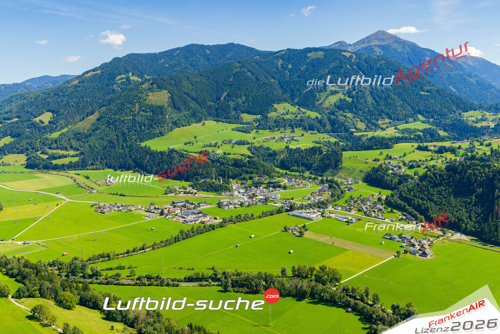 Schöne Luftaufnahme als Geschenk in Stein an der Enns Sölk - Die Luftbildaufnahme wurde 2025 vom UL-Flugzeug heraus erstellt ( keine Drohne ) - Hochauflösende Luftaufnahme -Nicht vergleichbar mit Google Maps oder Satelittenbilder- Die Geschenkidee !Mit Lizenz und Bildrechte bestellbar
