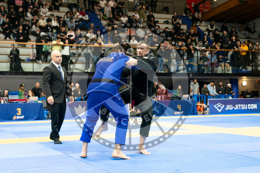 20240124PBB03065 | Fighters compete during the second day of the IBJJF European Championship in Paris, France, on January 24, 2024.