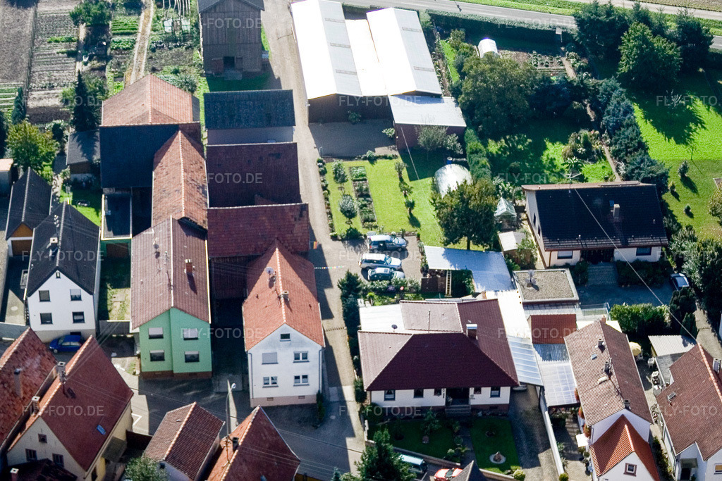 Luftbild: Brehmstr im Ortsteil Minderslachen in Kandel im Bundesland Rheinland-Pfalz in Deutschland. Foto: IMG_4246.jpg vom 08.10.2006 durch Werner Riehm/FLY-FOTO.de