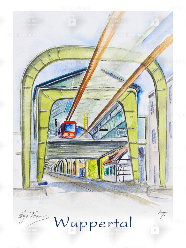 Schwebebahn in Vohwinkel Bruch | Ein Zug der Schwebebahn, Generation GTW72, über der Kaiserstrasse an der Station Bruch. - Realisiert mit Pictrs.com