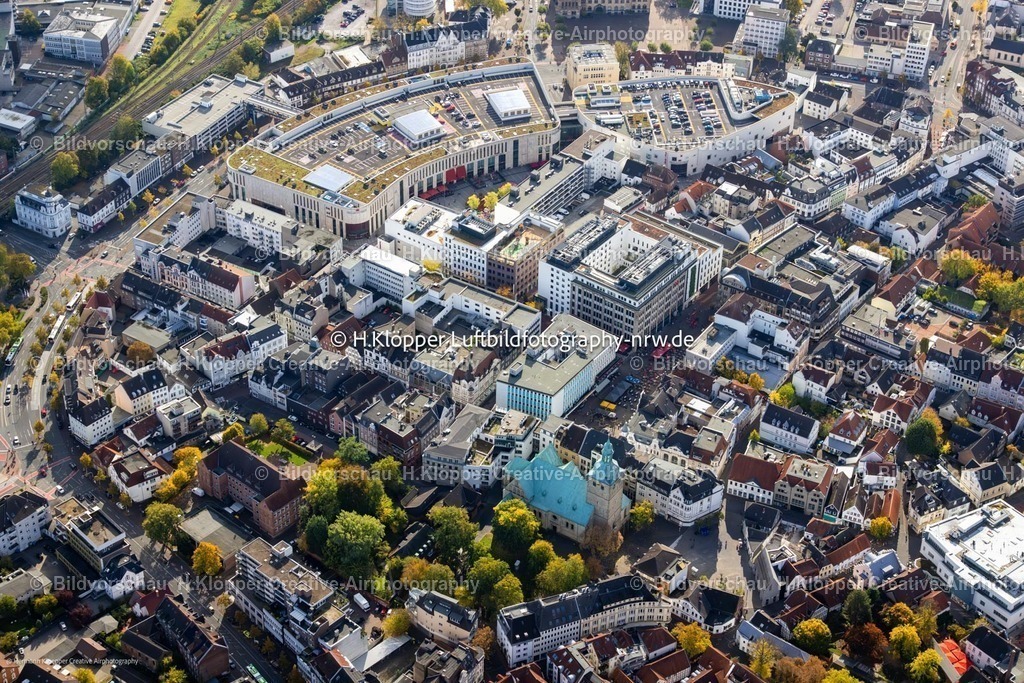 Luftbild Recklinghausen-6800 | Luftbildfotografie Herbstluftbild Stadtansicht vom Innenstadtbereich in Recklinghausen - Realisiert mit Pictrs.com