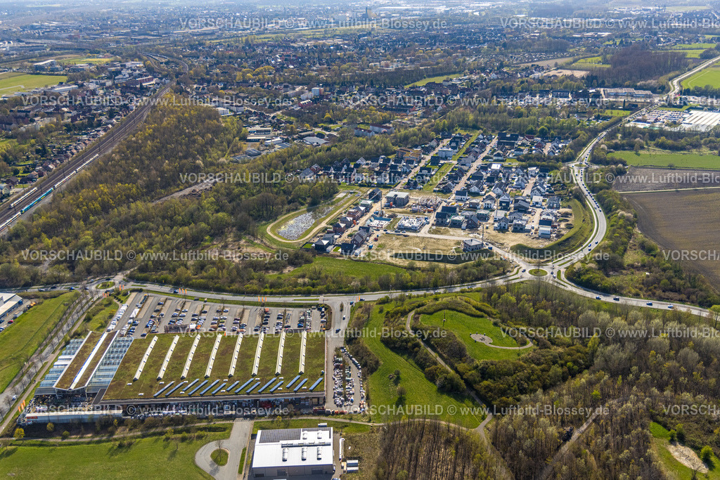 Hamm220403077 | Luftbild, Neubaugebiet Am Sachsenring, Einfamilinehäuser, Doppelhaushälften, Helmut-Simshäuser-Straße, Heinrich-Wiese-Straße,  Heessen, Hamm, Ruhrgebiet, Nordrhein-Westfalen, Deutschland
