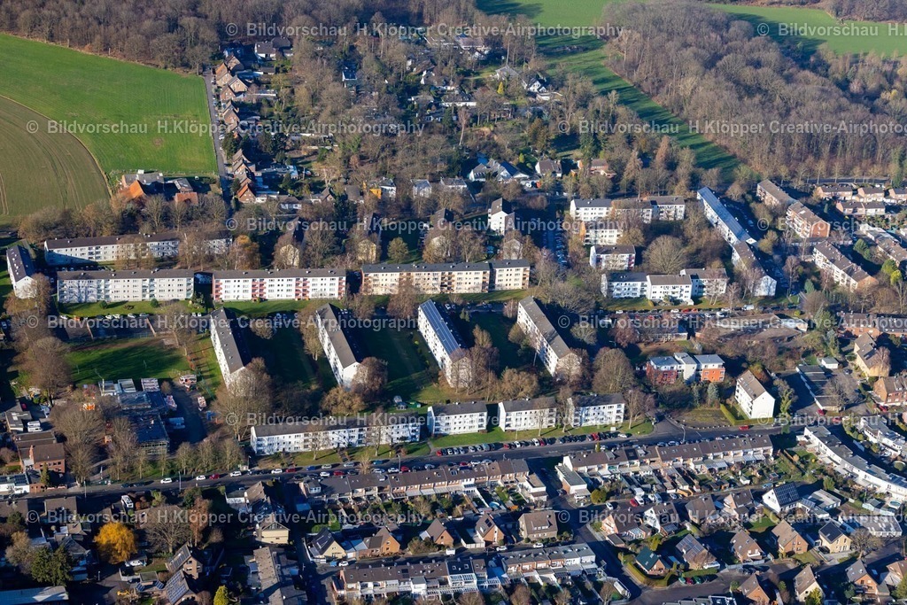 Luftbild Mönchengladbach-8467 | Luftbildfotografie Mehrfamilienhaus- Wohngebiet in Form einer Reihenhaussiedlung an der Händelstraße in Mönchengladbach im Bundesland Nordrhein-Westfalen, Deutschland - Realisiert mit Pictrs.com