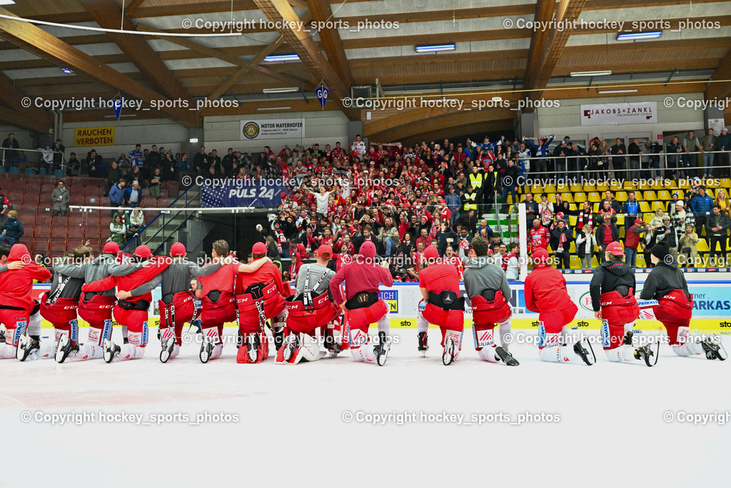 EC IDM Wärmepumpen VSV vs. EC KAC 17.3.2023 | EC KAC Mannschaft Jubel über Viertelfinal Sieg, EC KAC Fans
