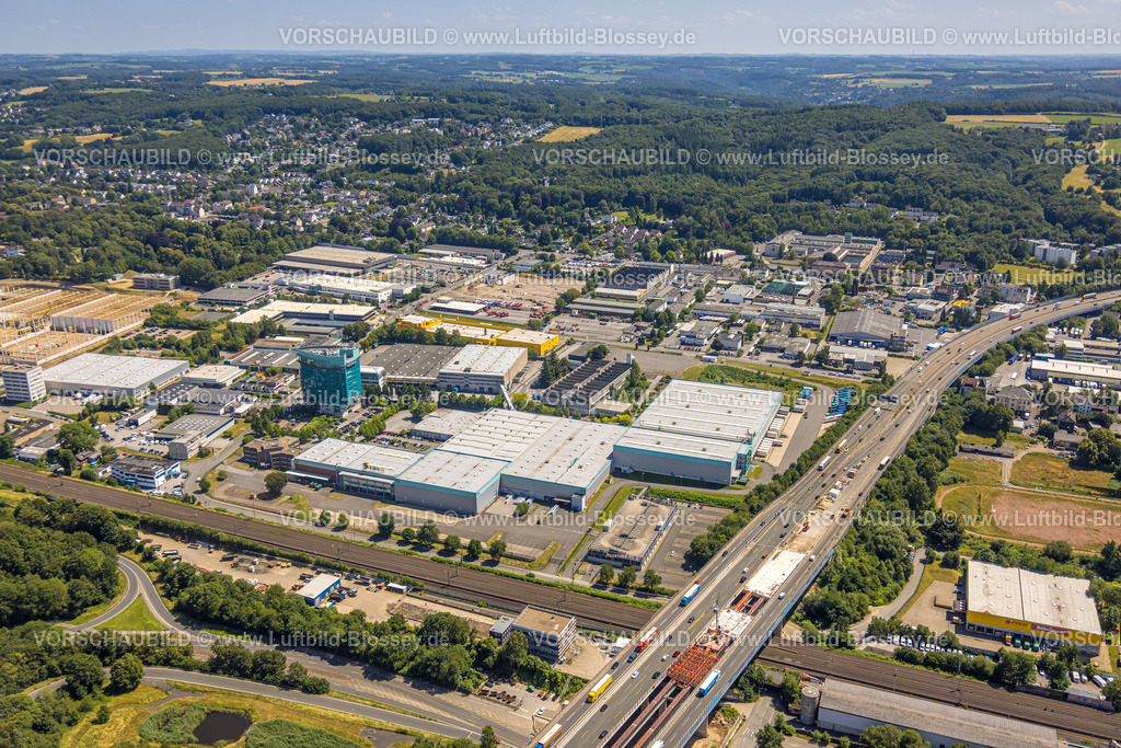Schwelm230708797 | Luftbild, Baustelle Autobahn A1, Anschlussstelle Wuppertal-Langerfeld, Loh, Schwelm, Ruhrgebiet, Nordrhein-Westfalen, Deutschland