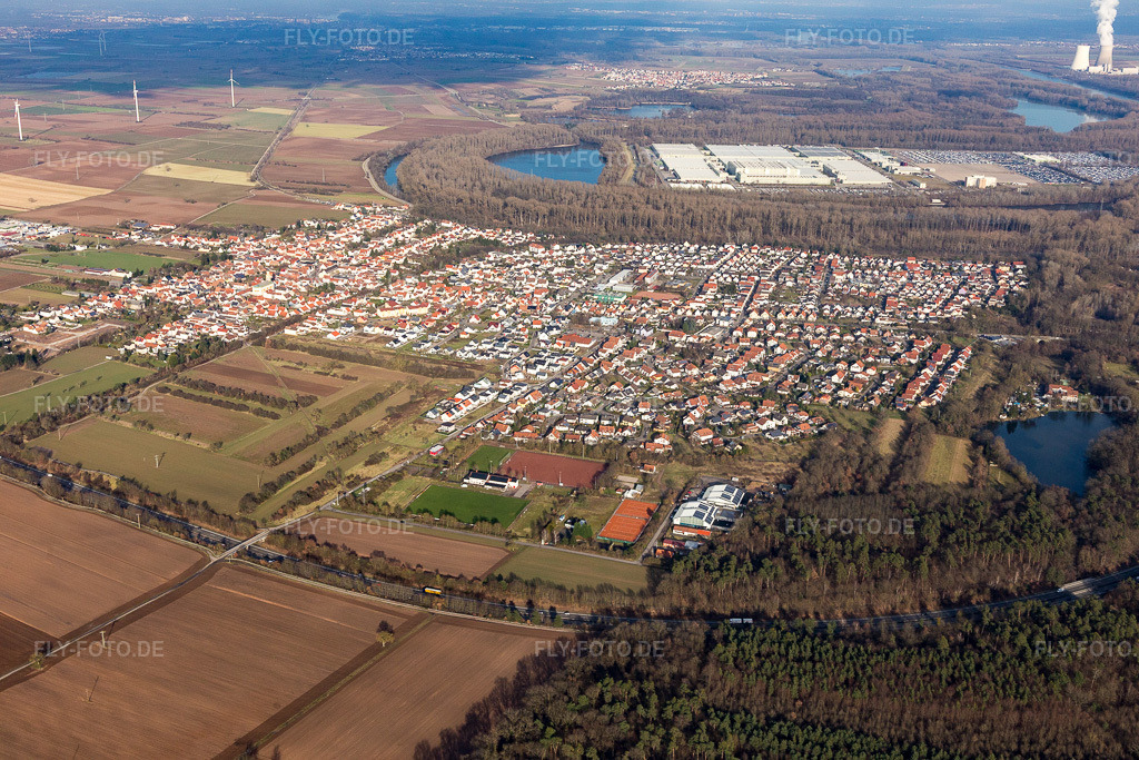 Luftbild: Lingenfeld in Westheim im Bundesland Rheinland-Pfalz in Deutschland. Foto: IMG_104752.jpg vom 16.02.2018 durch Werner Riehm/FLY-FOTO.de