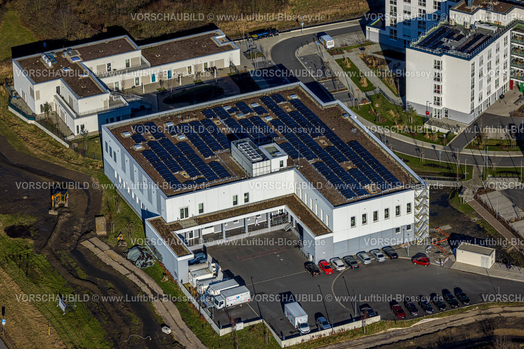 Castrop-Rauxel240106468 | Luftbild, EvK Gesundheitscampus Grutholzallee, Tagespflege Grutholzallee, Kindergarten Eden und ZVD gGmbH â€“ Zentraler Versorgungsdienst, Baustelle, Rauxel, Castrop-Rauxel, Ruhrgebiet, Nordrhein-Westfalen, Deutschland