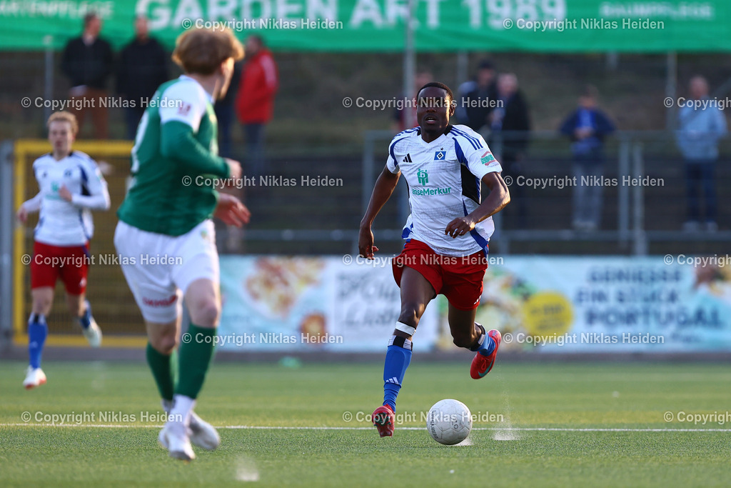 NH_HamburgerSVU21_VfBLübeck _RegionalligaNord_02042025 | #23 Ayukayoh Mengot Mengot (Hamburger SV U21)Fußball I Herren I Regionalliga Nord I Saison 2024-2025 I 28. Spieltag I Hamburger SV U21 - VfB Lübeck I 02.04.2025 I Stadion Hoheluft