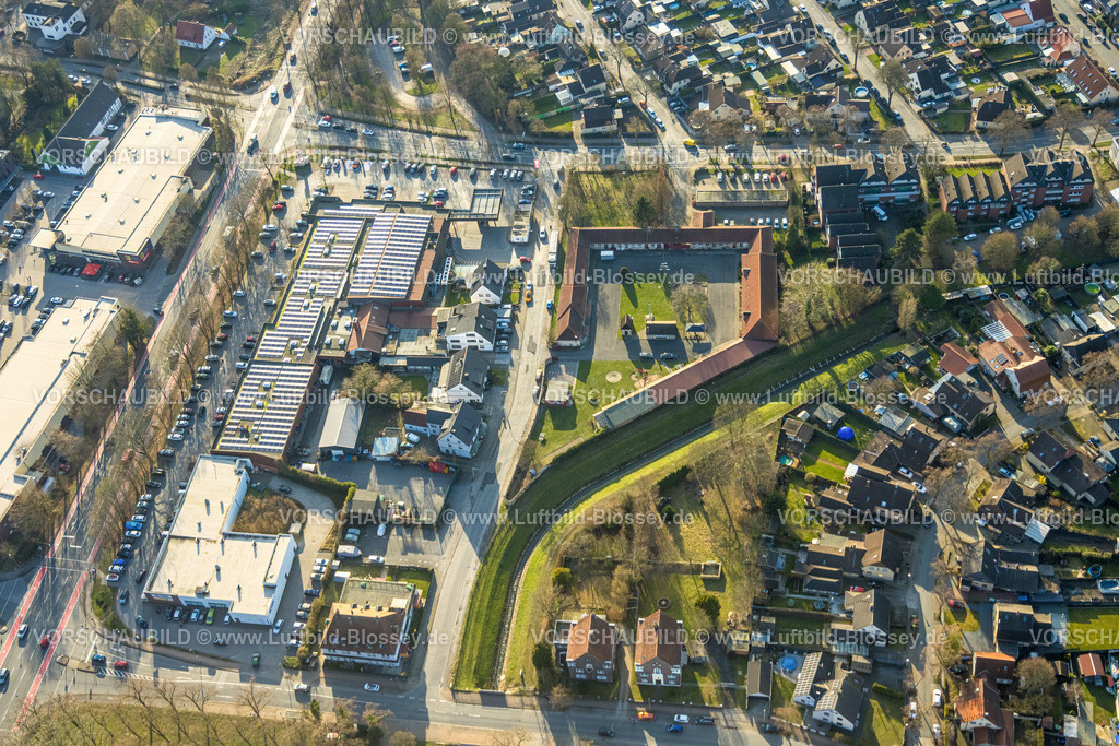 Hamm260203235 | Luftbild, Alter Bauhof Herringen, Einkaufszentrum Quellenstraße, Herringer Bach, Stadtbezirk Herringen, Hamm, Ruhrgebiet, Nordrhein-Westfalen, Deutschland