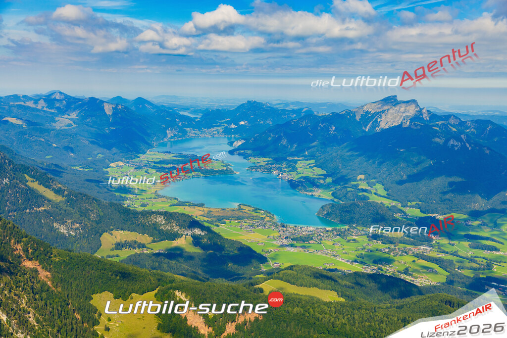 Wolfgangsee Strobl Bild- Das Luftbild wurde 2025 vom UL-Flugzeug heraus erstellt ( keine Drohnen Bilder! ) - Hochauflösende Luftaufnahme -Nicht vergleichbar mit Google Maps oder Satelittenbilder- Die Geschenkidee !Mit Lizenz und Bildrechte bestellbar